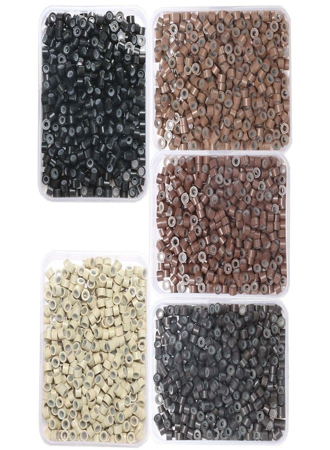 GOTDYA 2500pcs 4mm Hair Tinsel Extentions Beads, Silicone Lined Micro Rings Links,Hair Fairy Beads for Hair Extensions,Multi-colored - Image 1